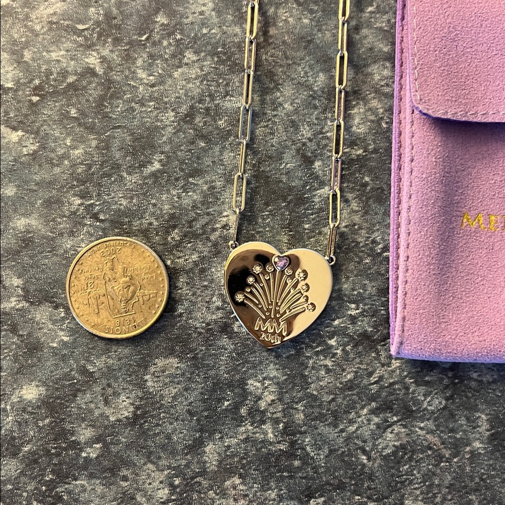 Melinda Maria 20th Anniversary Heart Necklace-Rare! - Picture 5 of 5